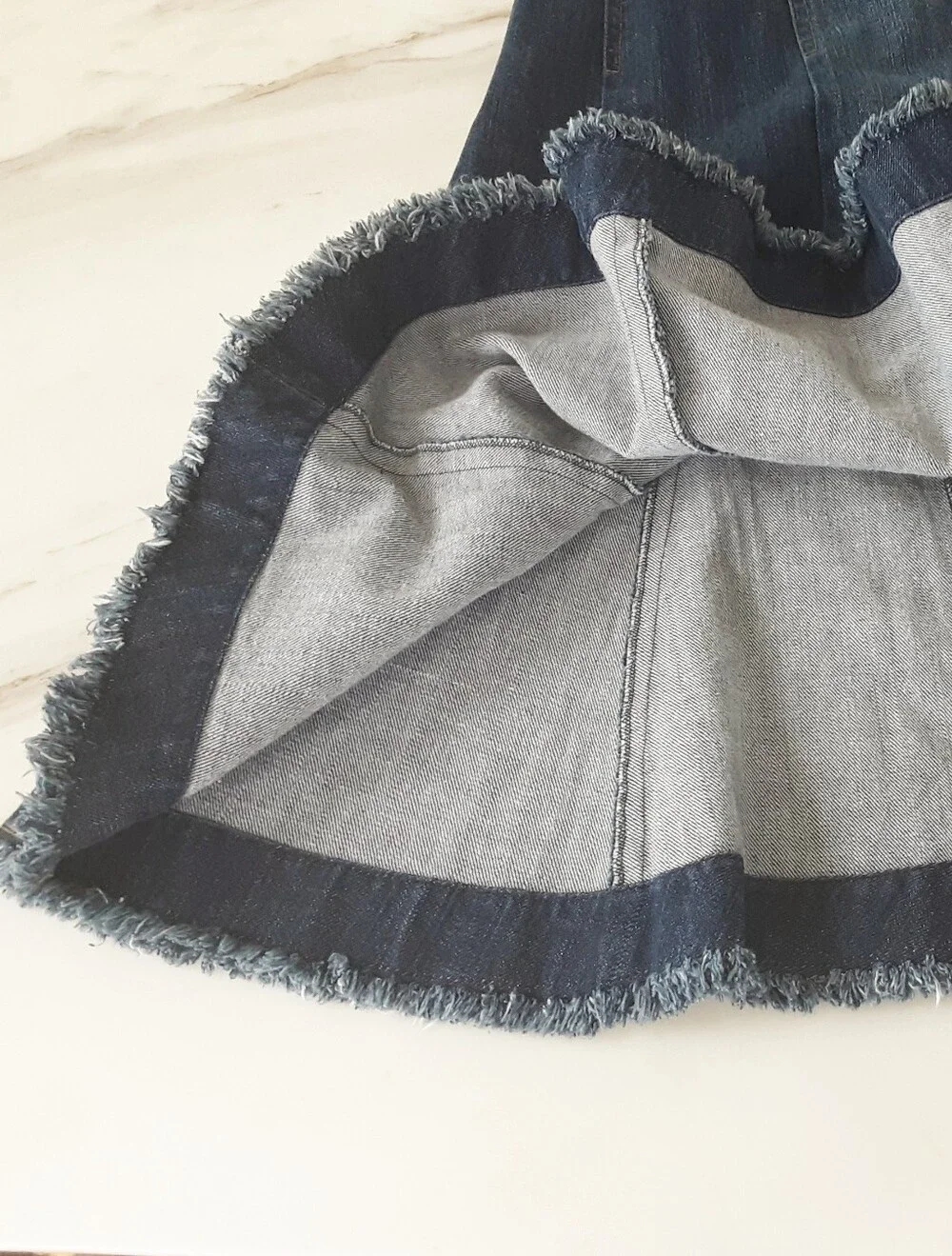 Heavy Dark Wash Denim Fit-N-Flare Structured Sweetheart Bust Dress Sz 10 - NWOT - Picture 9 of 9